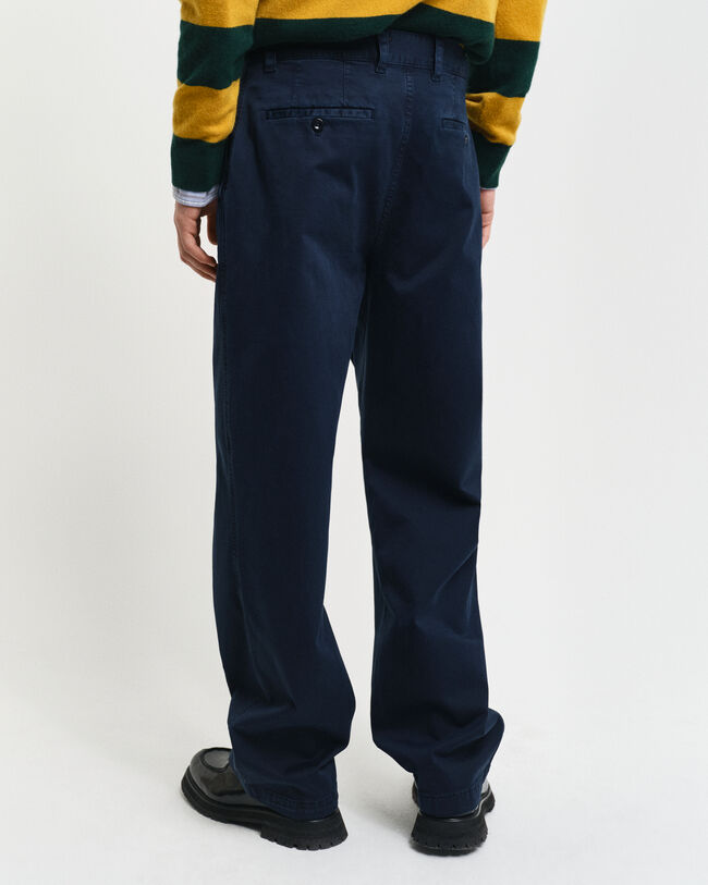 Relaxed fit chinos i bomullstwill