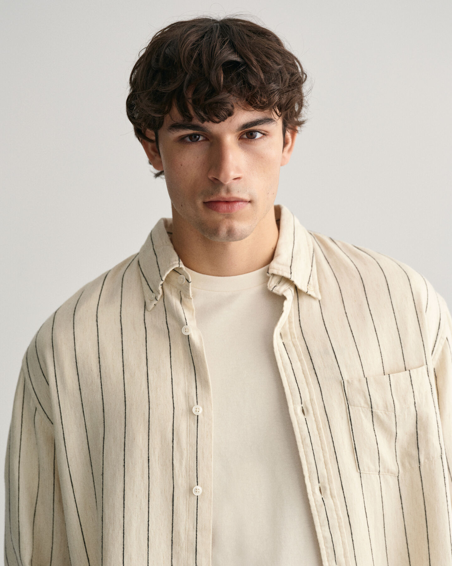 Relaxed fit randig skjorta