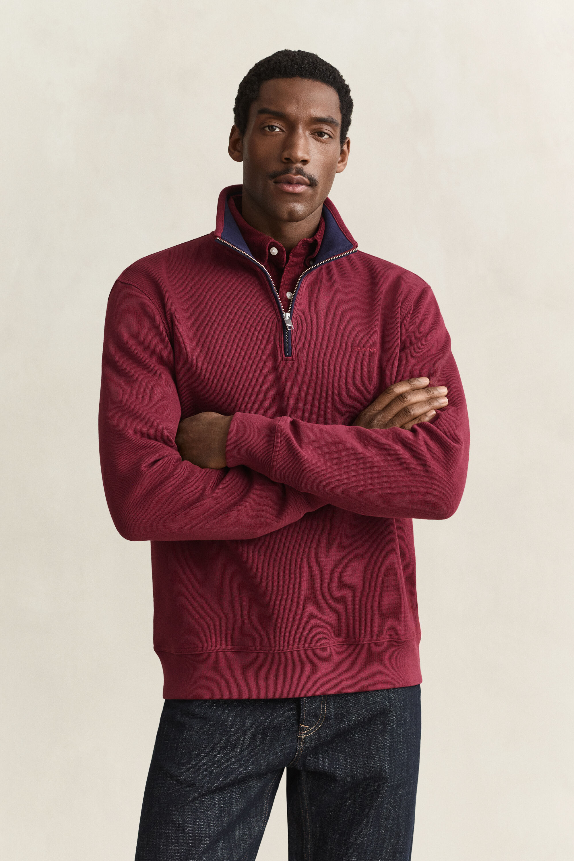 Sacker Rib sweatshirt med half-zip
