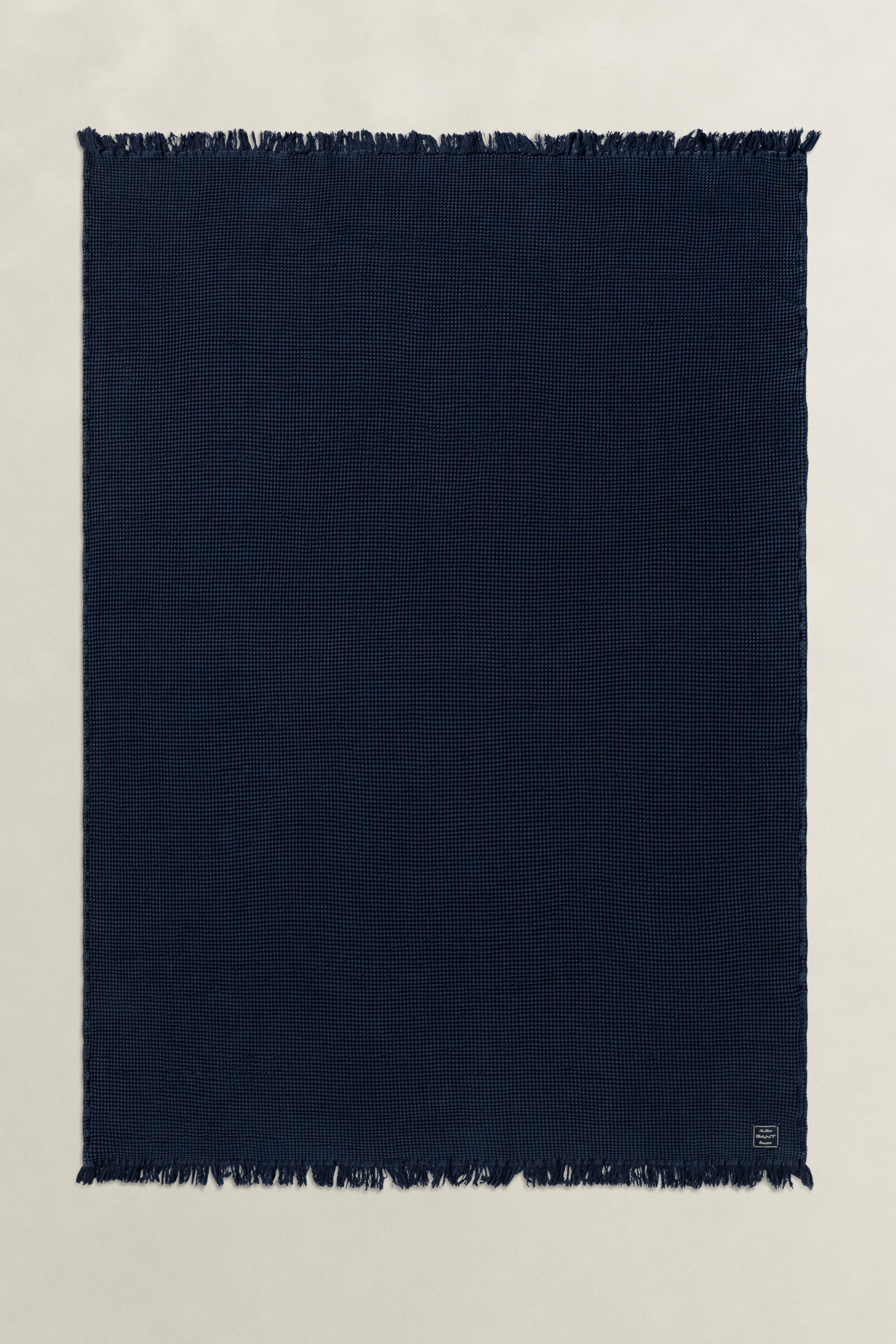 Bomullspläd med våffelstruktur