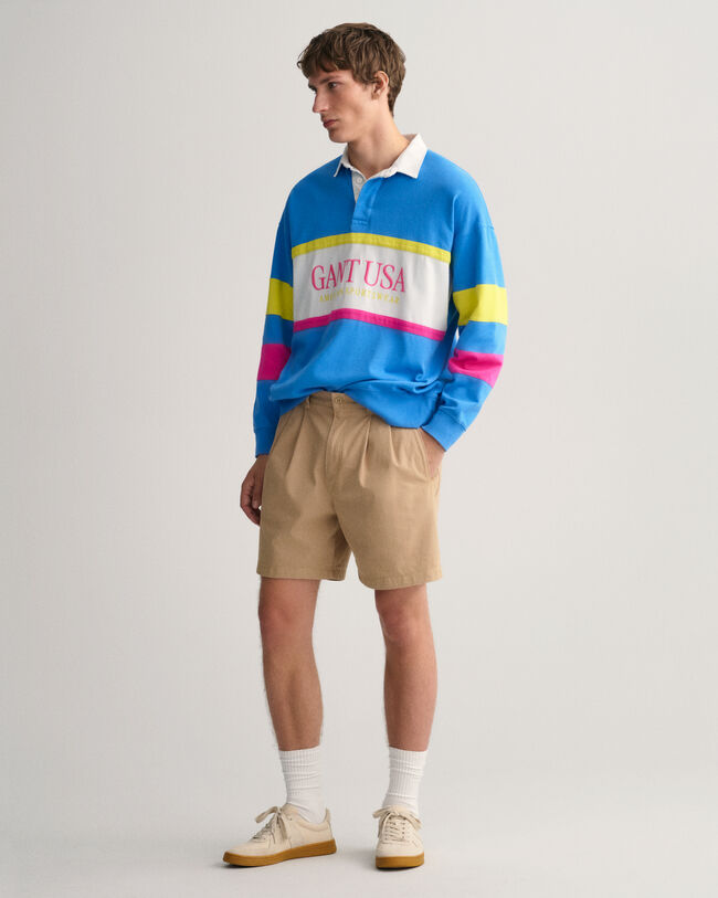 Relaxed fit shorts med veck