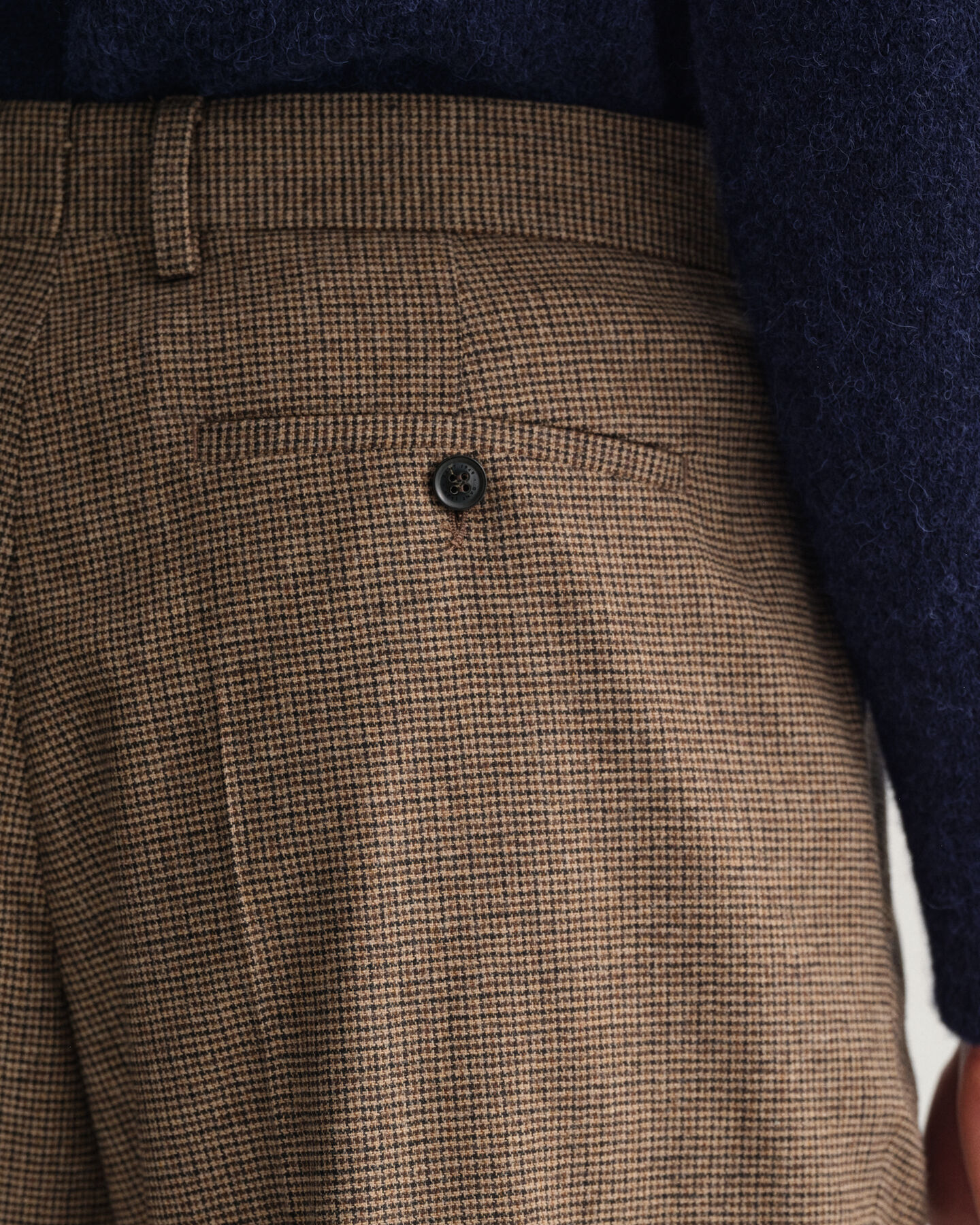 Hundtandsmönstrade kostymbyxor