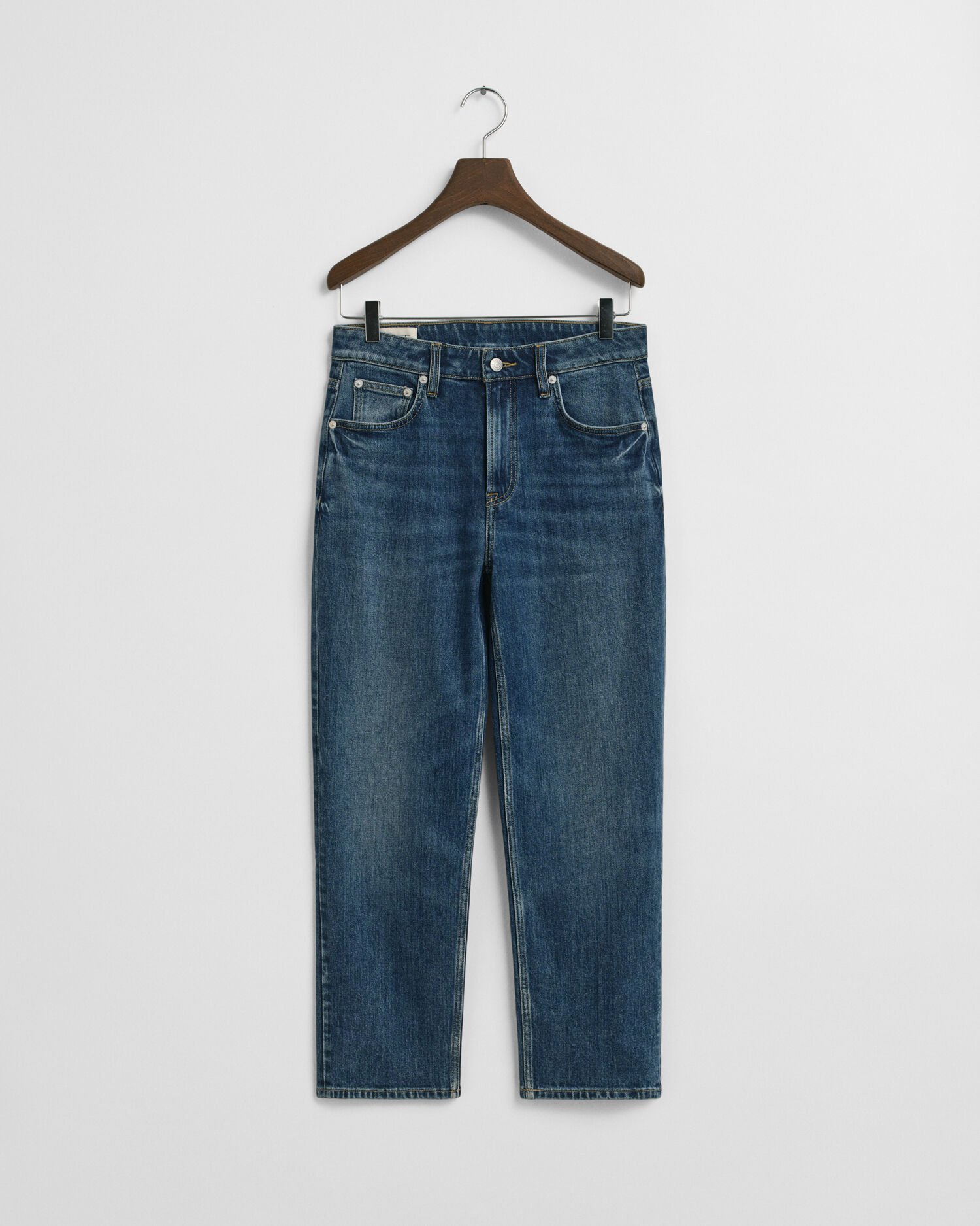 Cropped stretchjeans med raka ben
