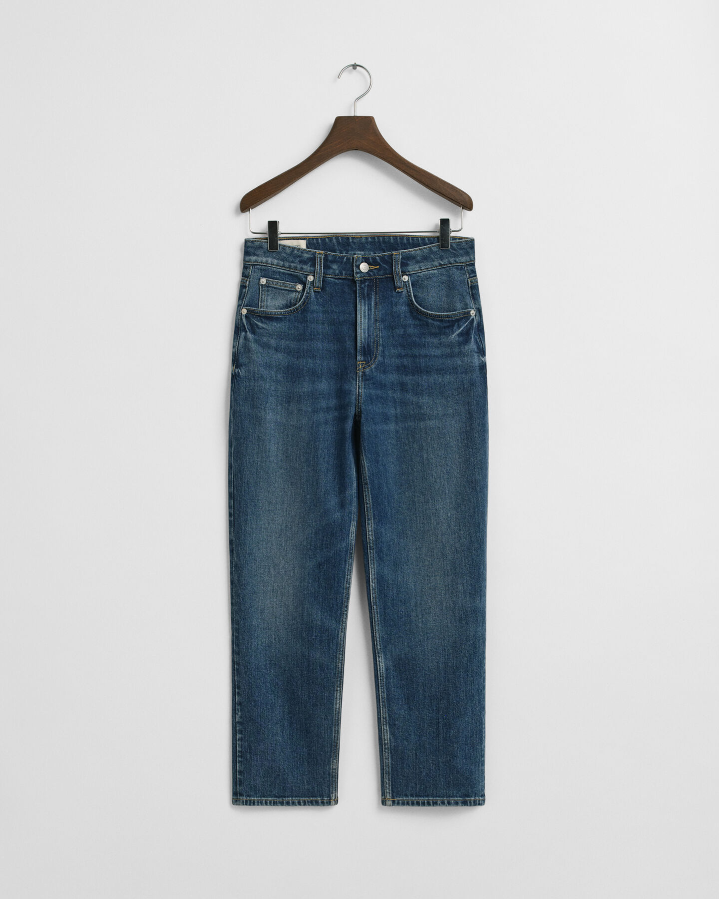 Cropped stretchjeans med raka ben
