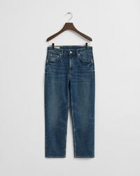 Cropped stretchjeans med raka ben