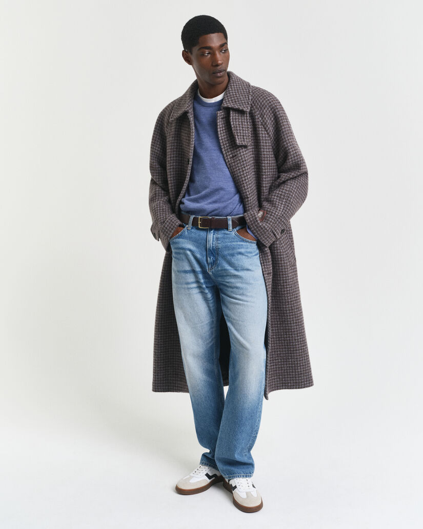 Rundhalsad tröja i extra fin merinoull