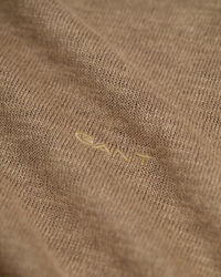 Stickad T-shirt i bomull och linne