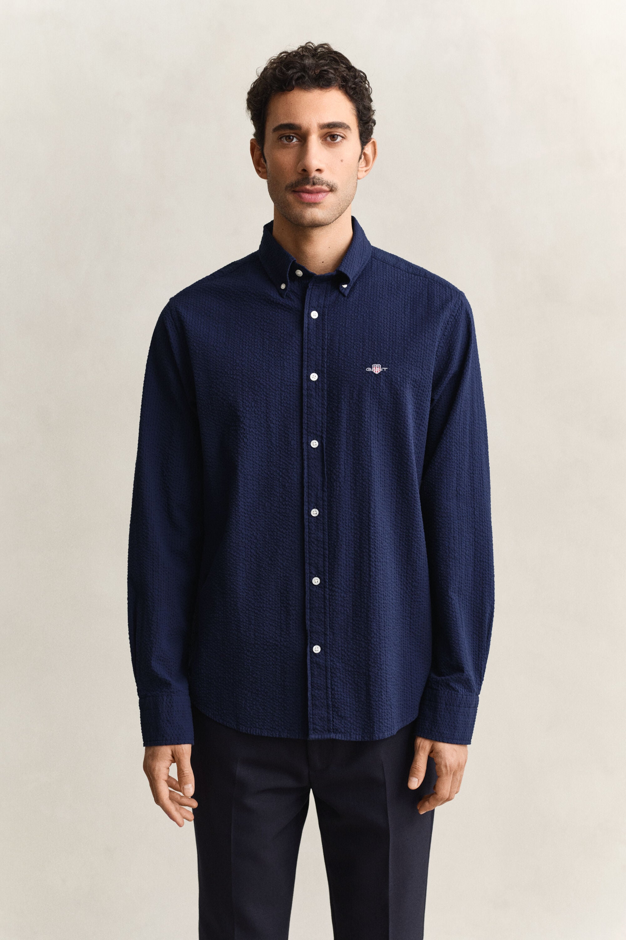 Regular fit Seersucker skjorta