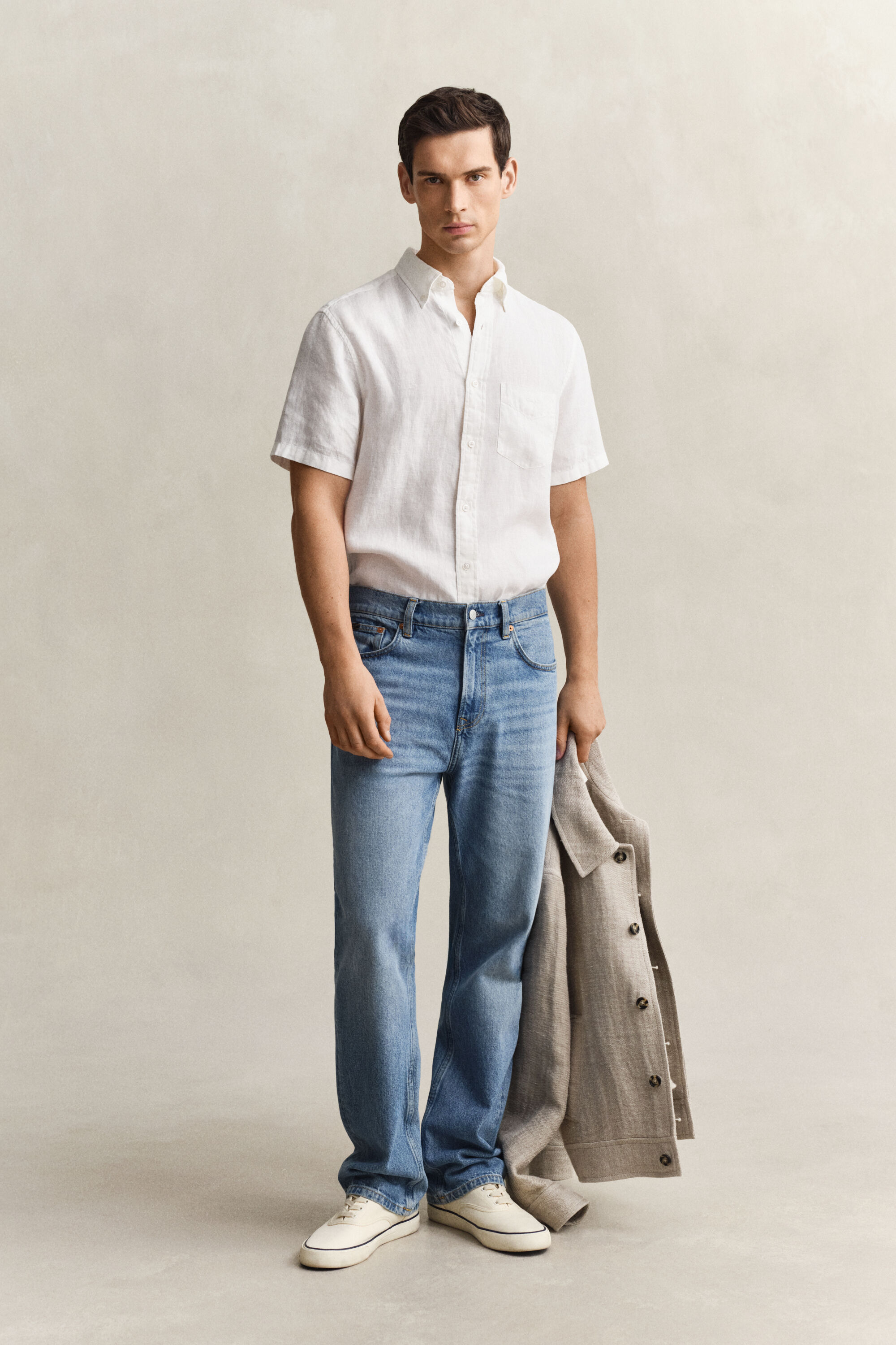 Kortärmad linneskjorta