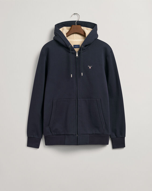 Sherpa-fleecehoodie med dragkedja