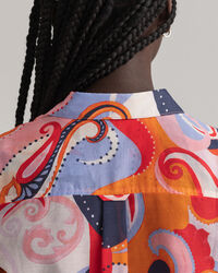 Regular fit paisleyskjorta i bomullssiden