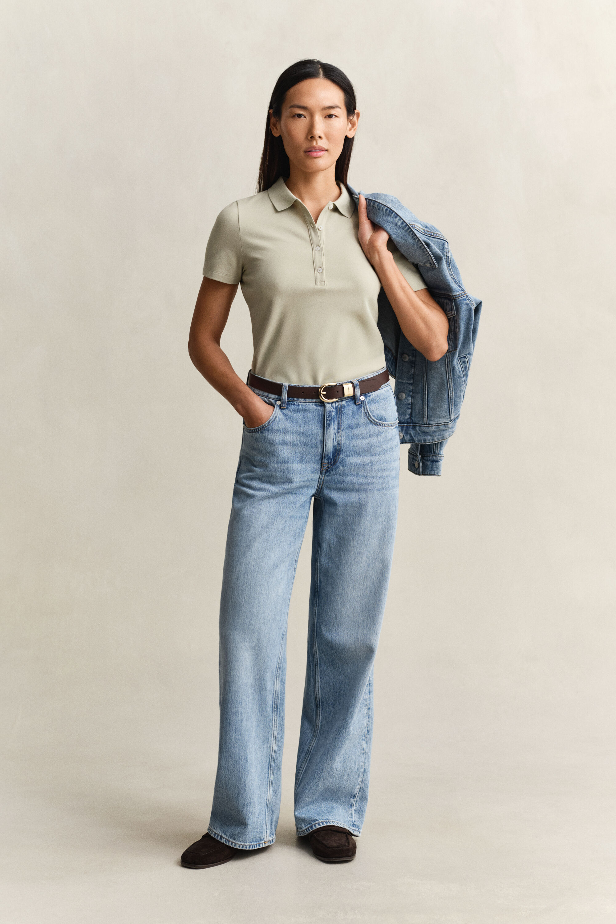 Slim fit pikétröja