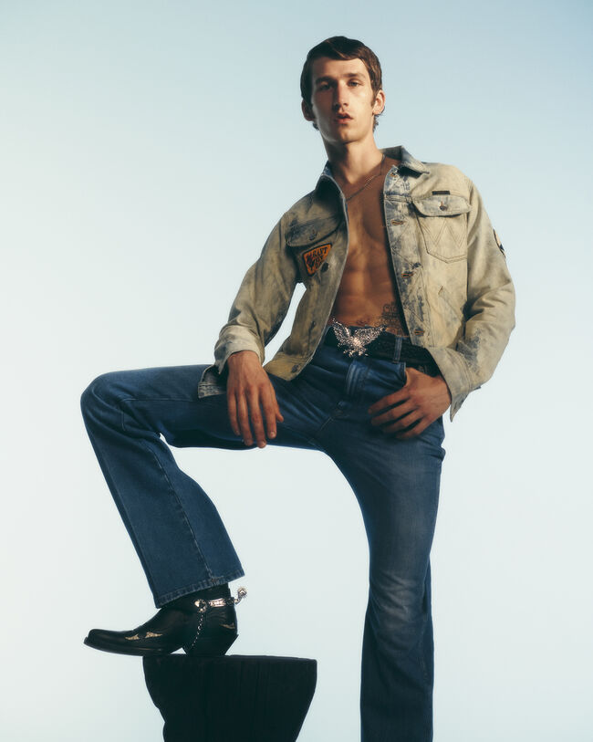 Wrangler x GANT blekt jeansjacka