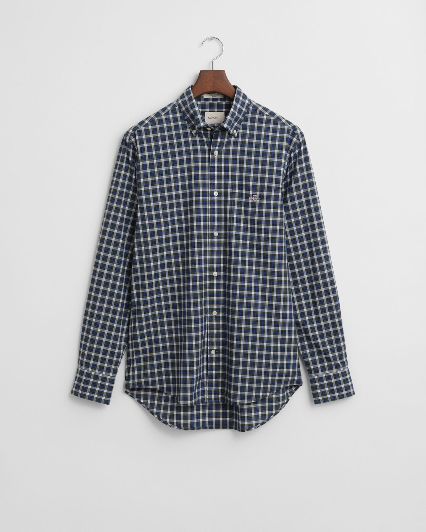 Regular fit klassisk skotskrutig poplinskjorta