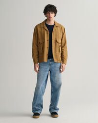 Kabelstickad crew neck tr&ouml;ja i lammull