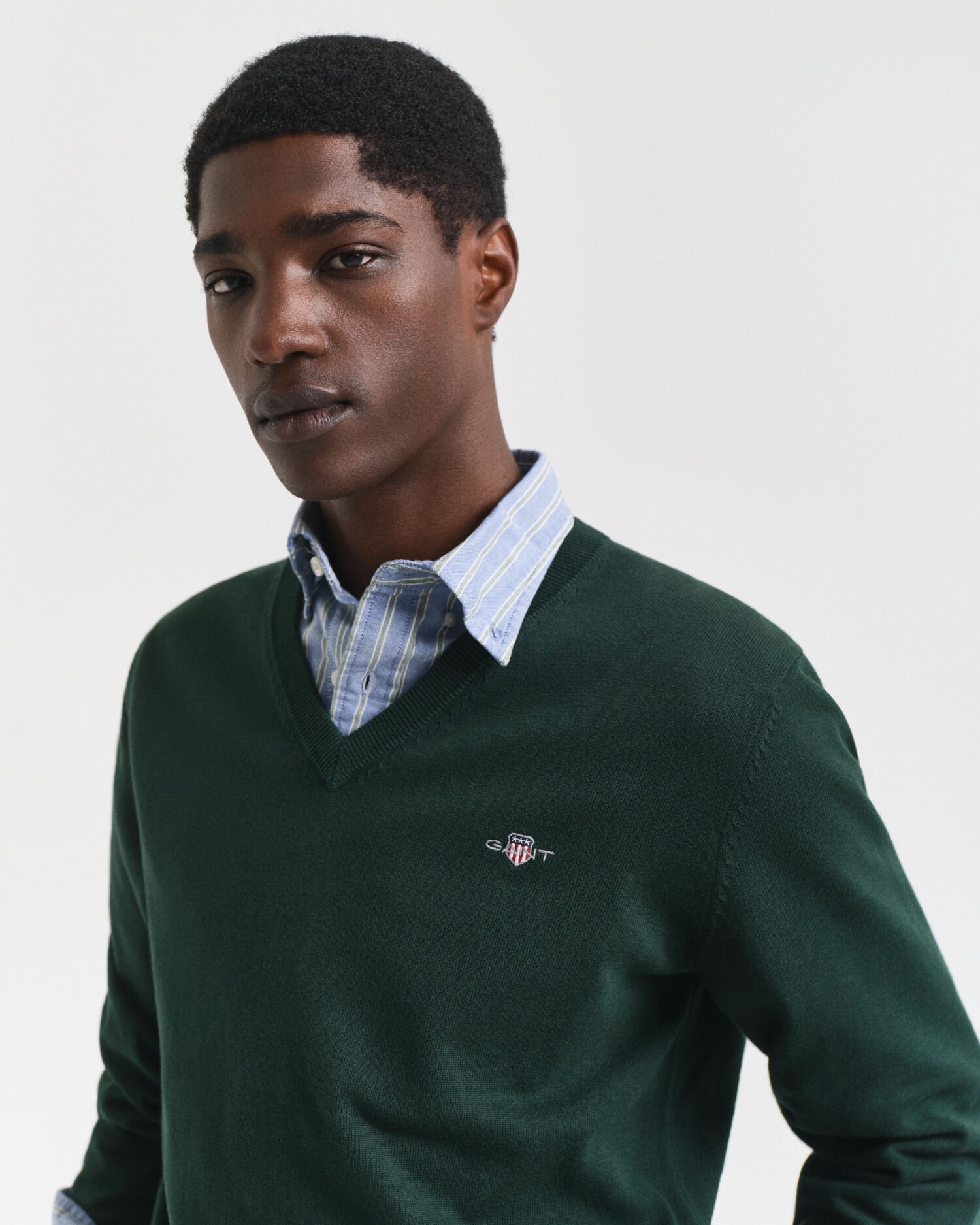 Klassisk V-ringad bomullströja