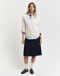 V-ringad tr&ouml;ja med fiskbensm&ouml;nster