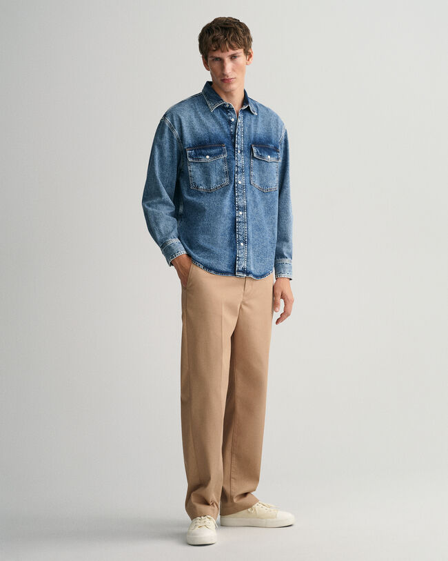 Oversized Heavy Washed denimskjorta