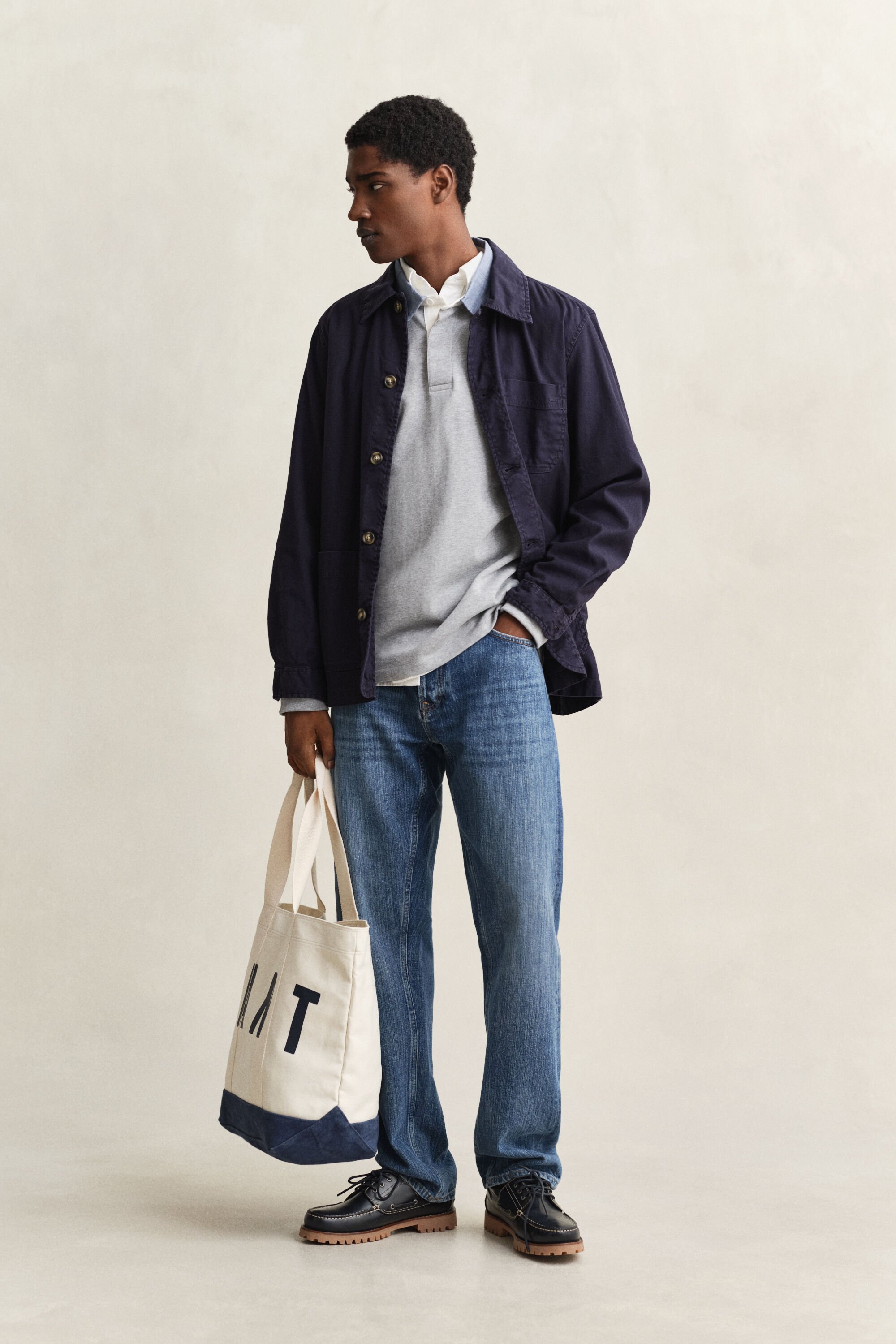 Heavy Rugger med chambraykrage