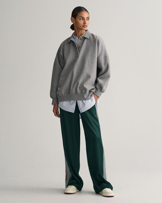 Relaxed fit randiga dra-på-byxor