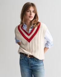 V-ringad kontrastf&auml;rgad slipover