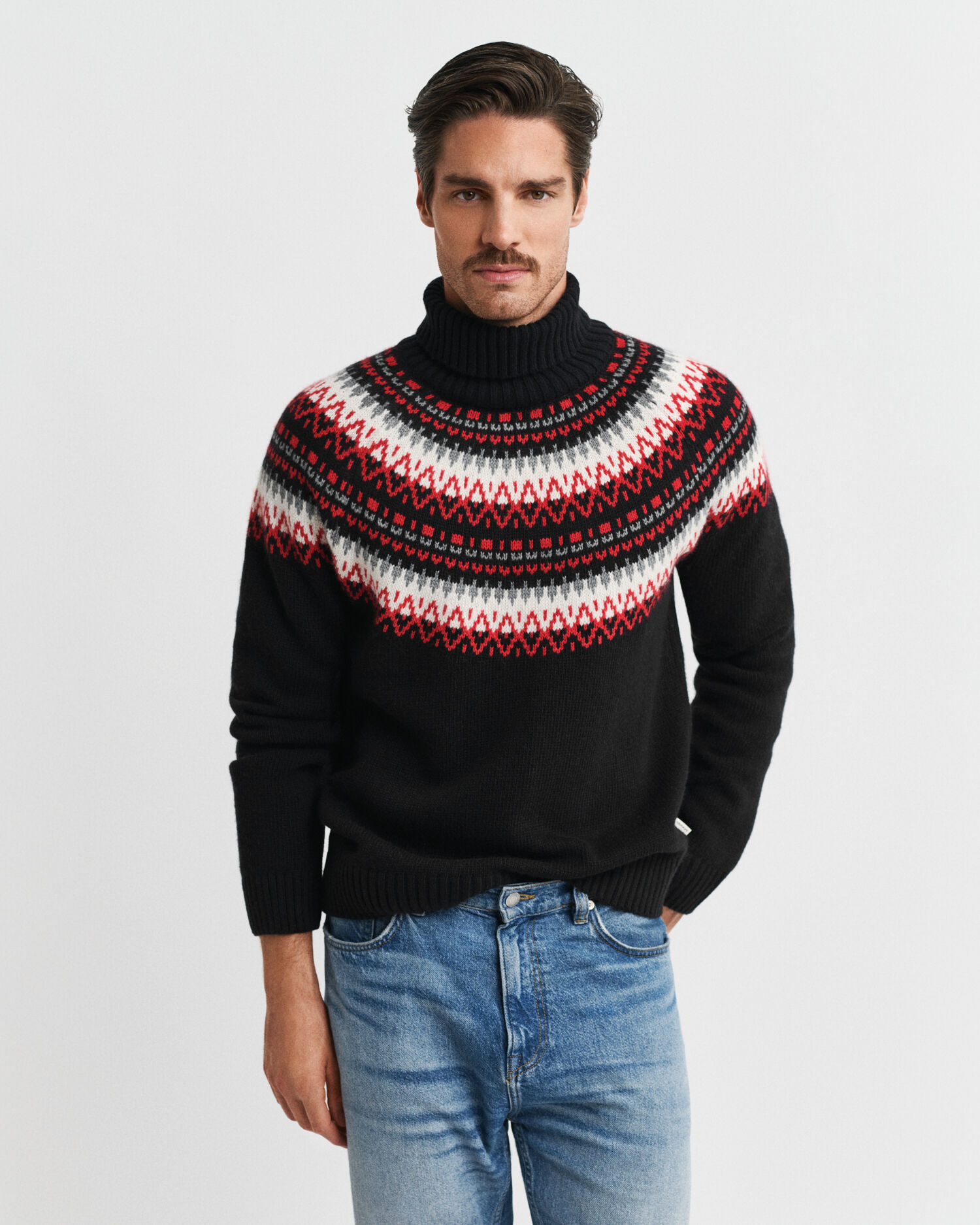 Polotröja med Fair Isle-mönster