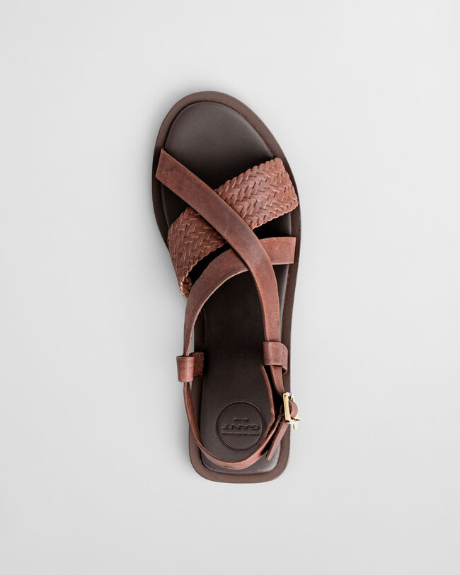 Sunlaz fl&auml;tade skinnsandaler