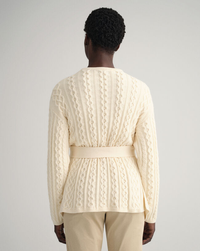 Kabelstickad omlottkofta