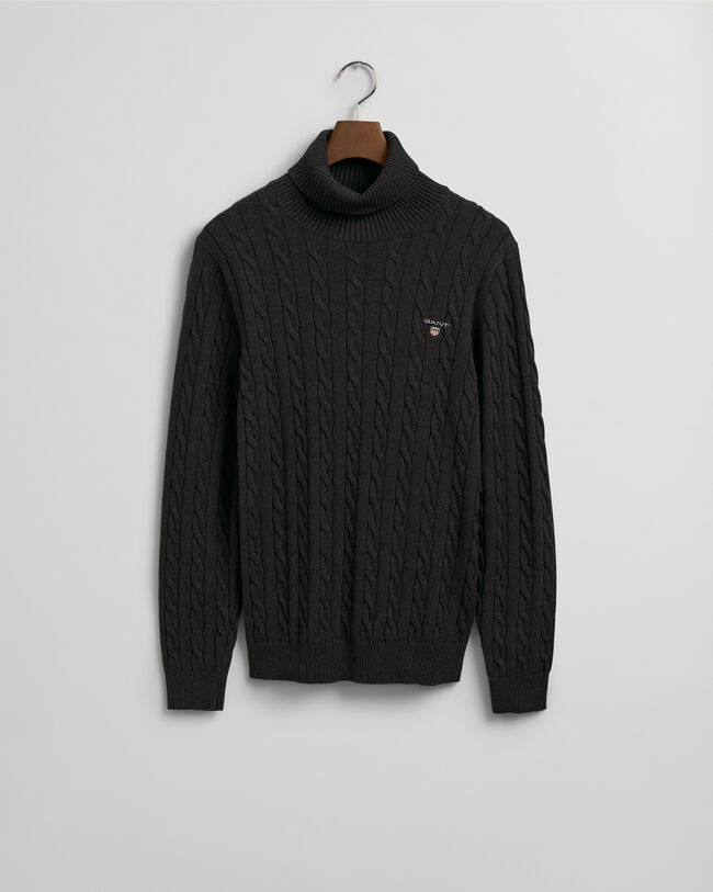 Kabelstickad polotr&ouml;ja i bomull