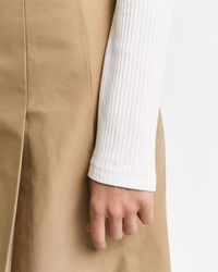 Långärmad ribbstickad pikétröja