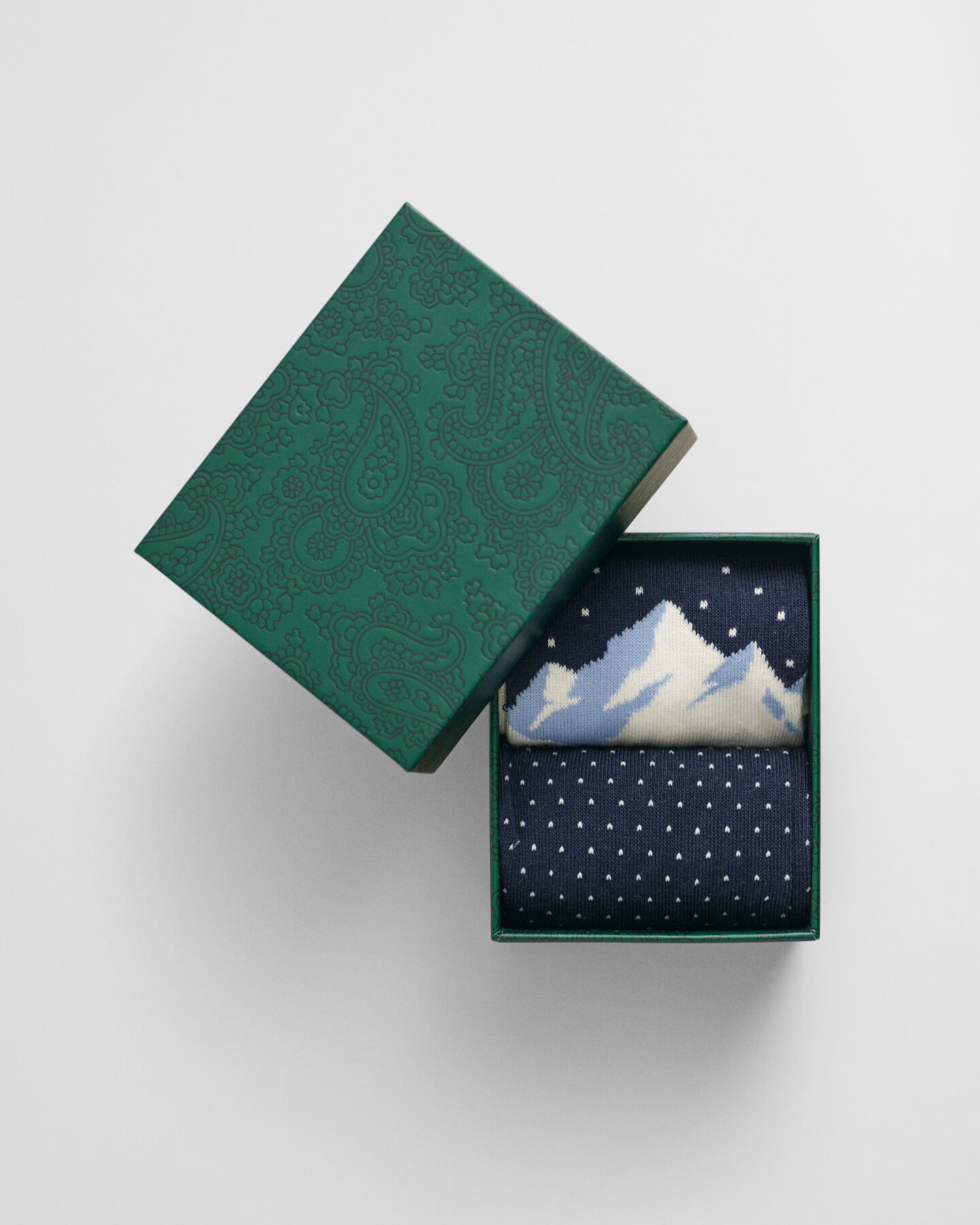 Tvåpack skidmönstrade strumpor i presentförpackning