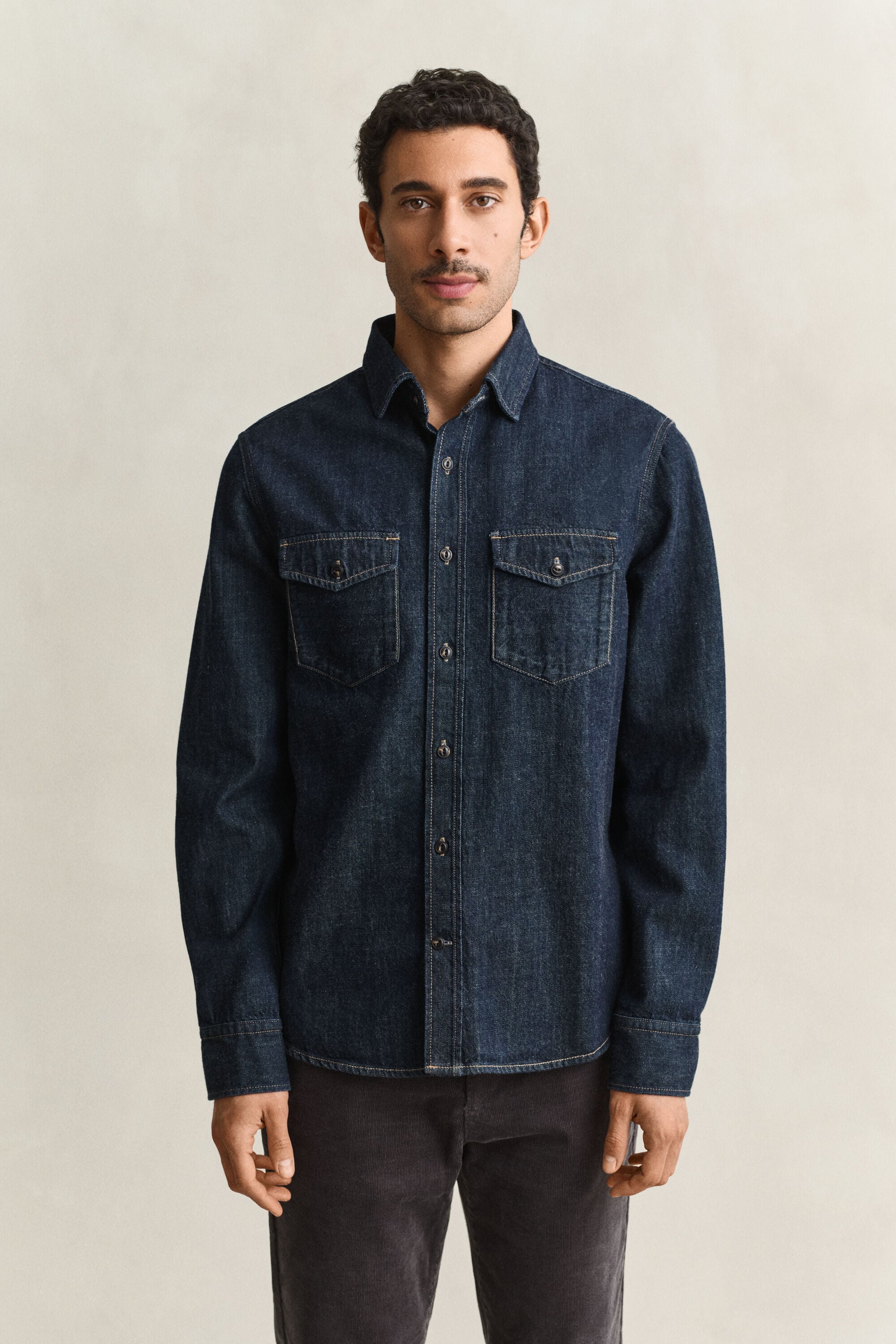 Denimskjorta med stadkant