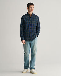 Regular fit rutig manchesterskjorta