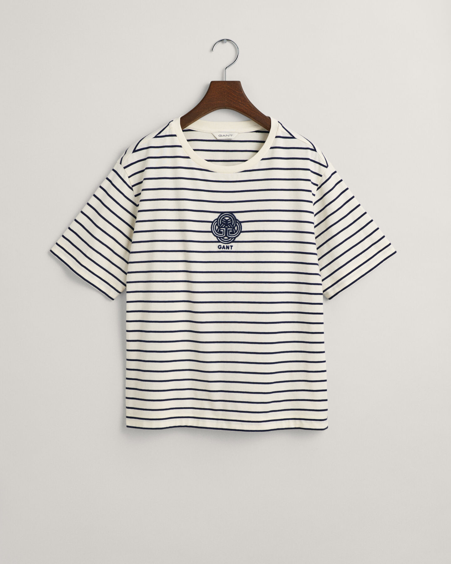 Randig T-shirt med monogram