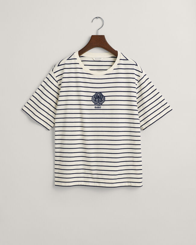 Randig T-shirt med monogram