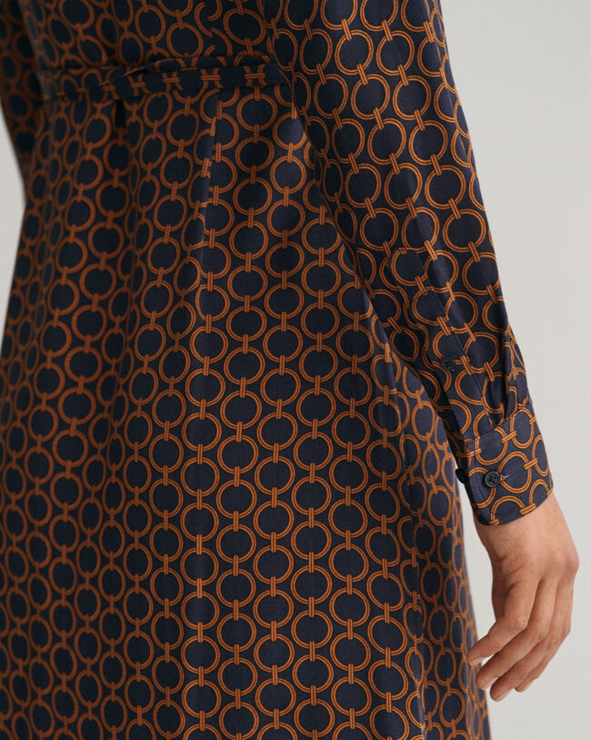 Slim fit Geometric skjortkl&auml;nning