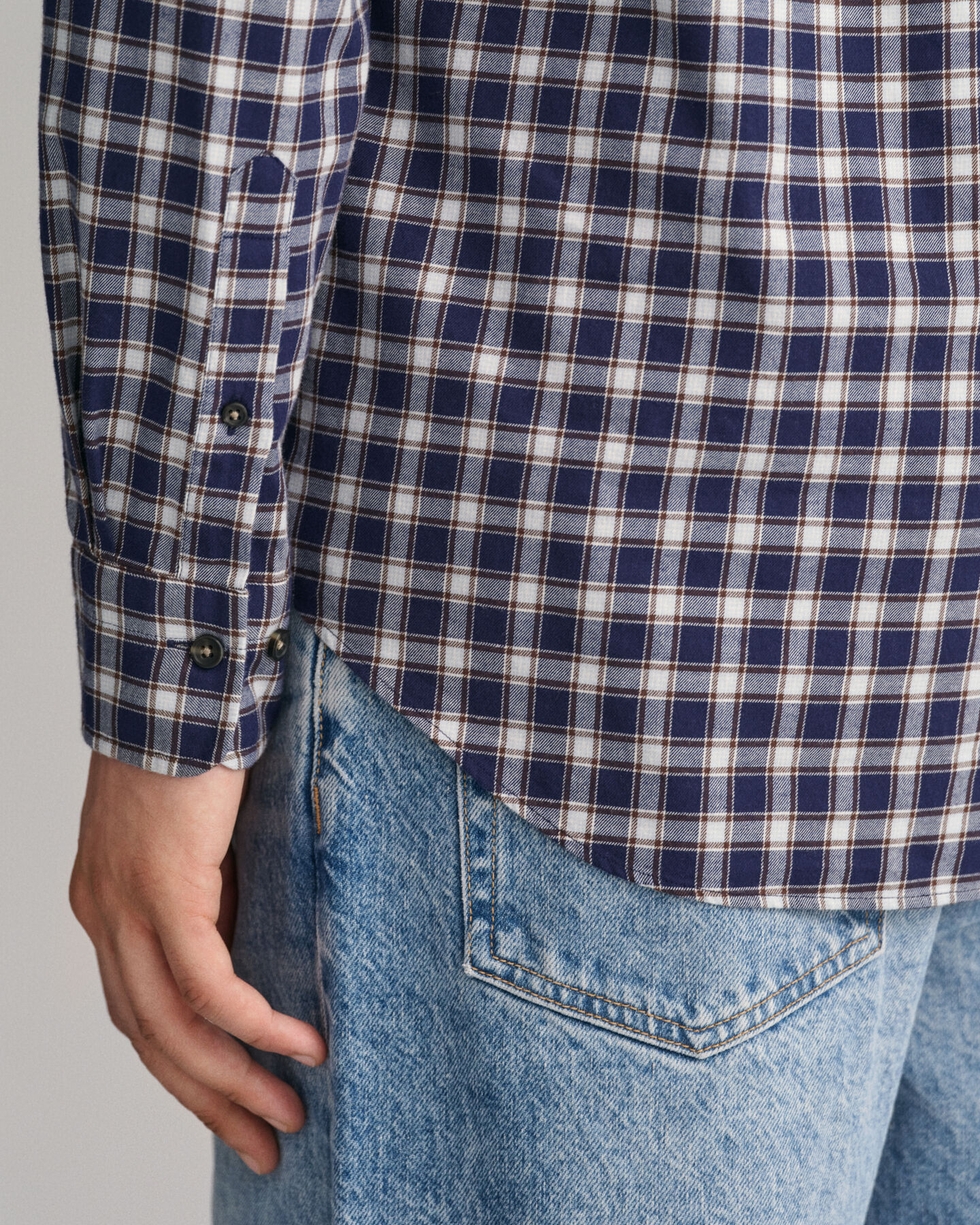 Regular fit skotskrutig flanellskjorta