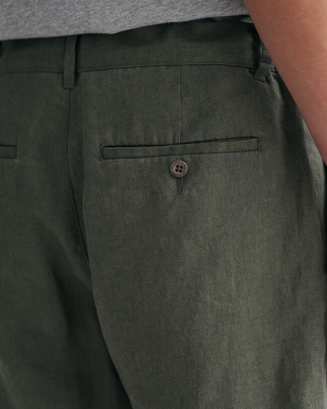 Relaxed fit linneshorts med dragsko