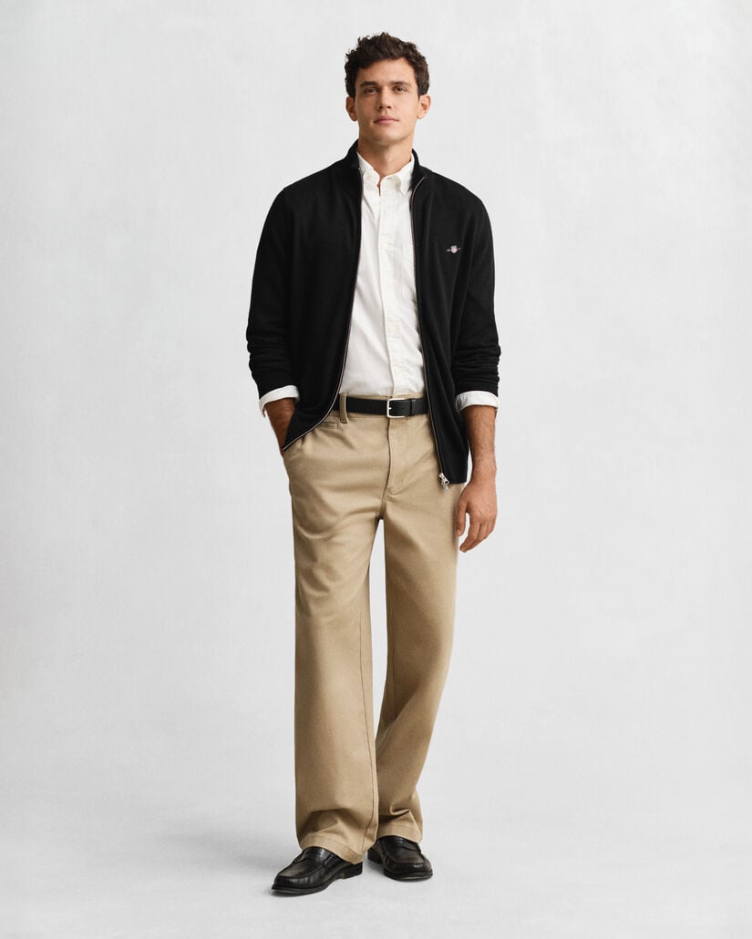 Casual Cotton kofta med dragkedja