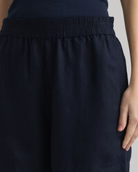 Dra-på-shorts i linne och viskos