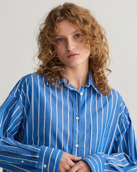 Oversized randig skjortklänning