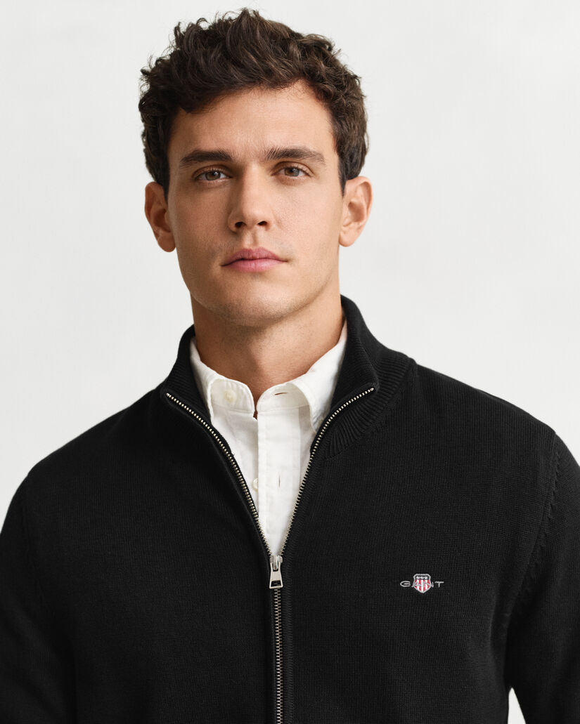 Casual Cotton kofta med dragkedja