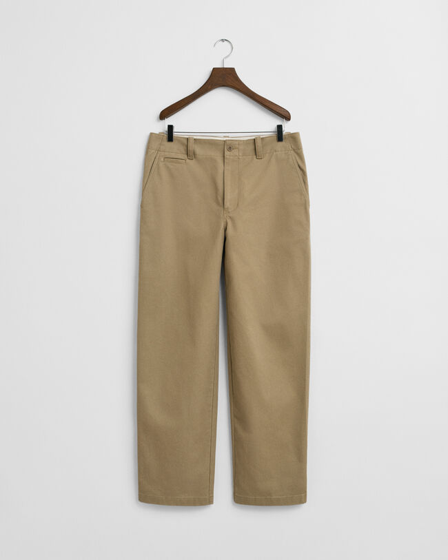 Relaxed fit chinos i bomullstwill