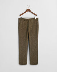 Slim fit kostymbyxor i donegalgarn