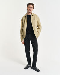 Rundhalsad tröja i bomullspiké