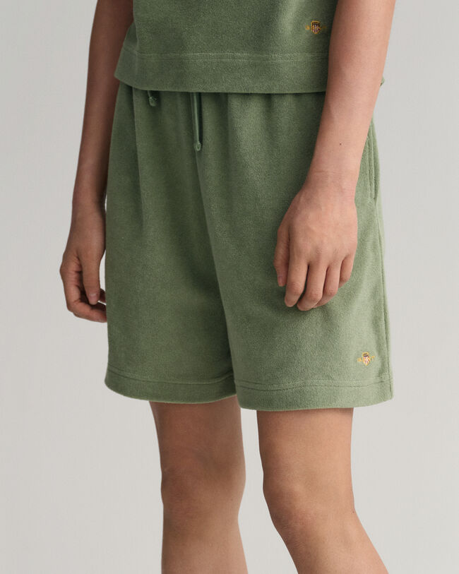 Teen Girls Terry Cloth shorts med h&ouml;g midja