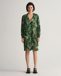 Paisleym&ouml;nstrad kl&auml;nning med st&aring;krage