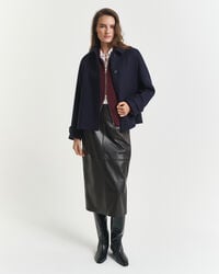 Midipennkjol i läder