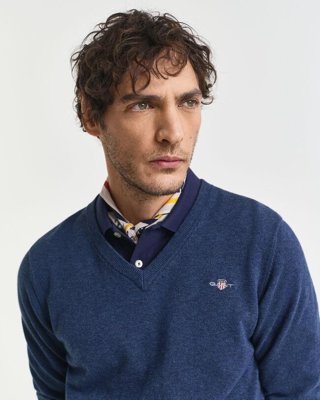 Klassisk V-ringad bomullströja