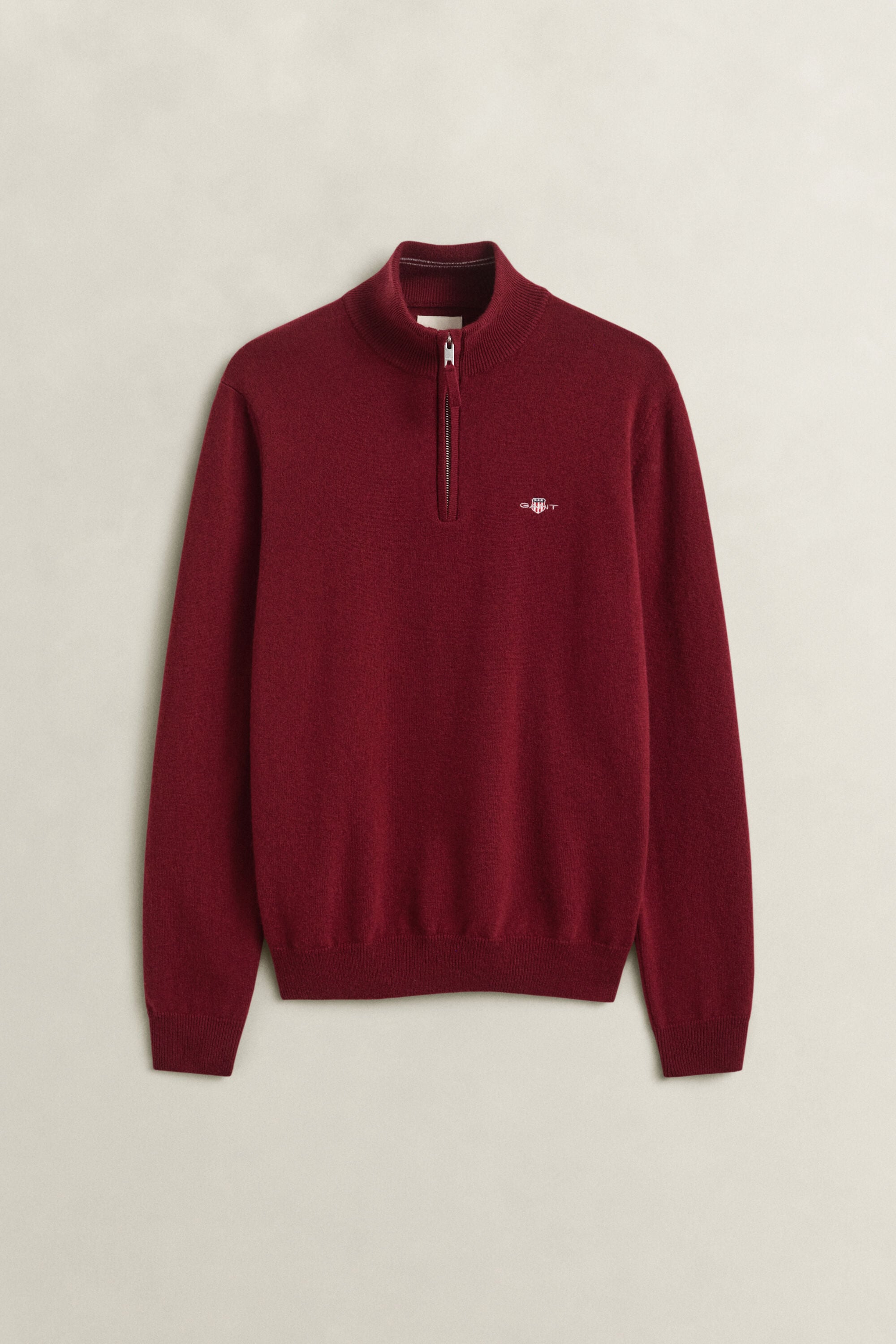 Tröja i lammull med half-zip